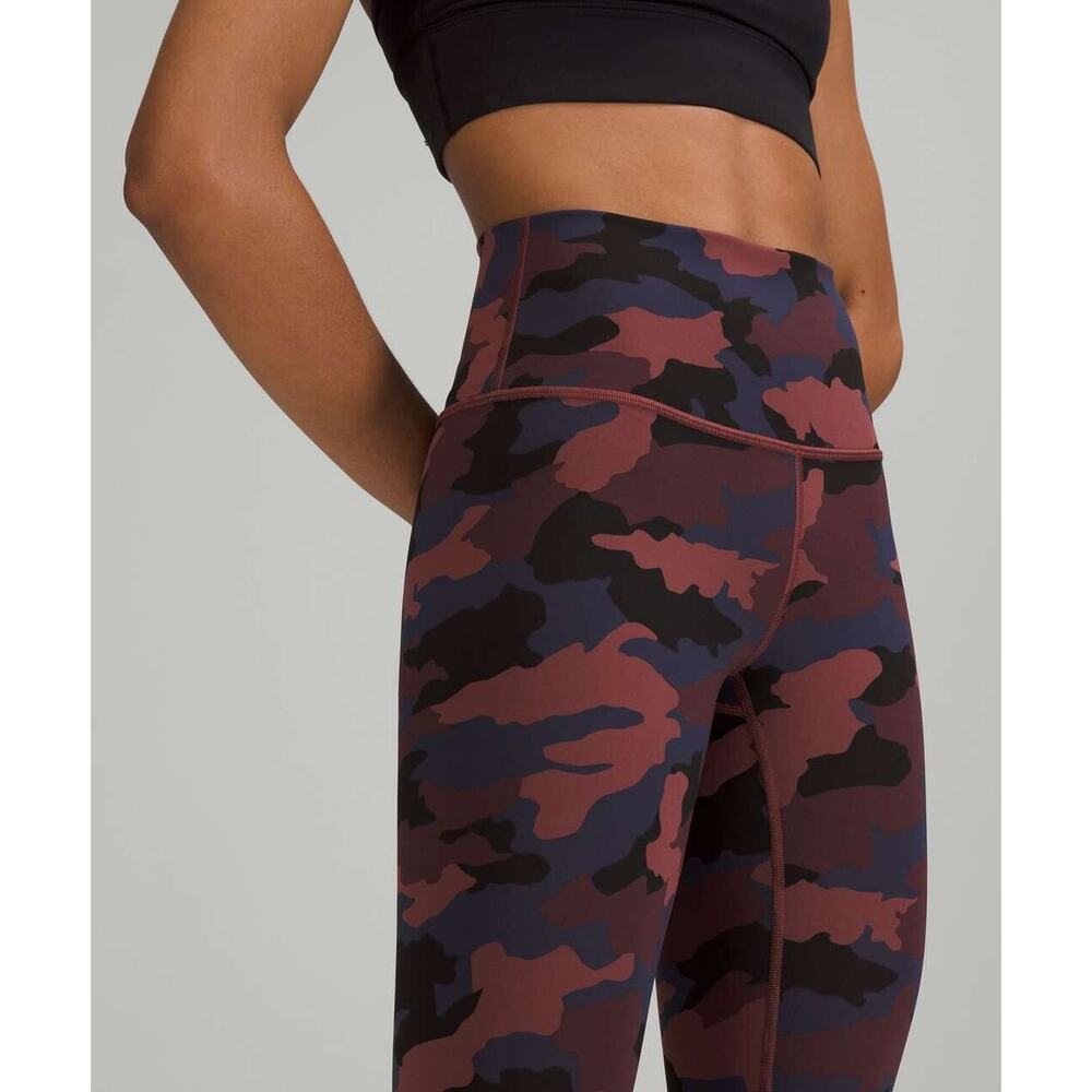 Lululemon Wunder Under High Rise Tight 28" Full On Camo Smoky Red Women's Size 4 - Picture 5 of 13